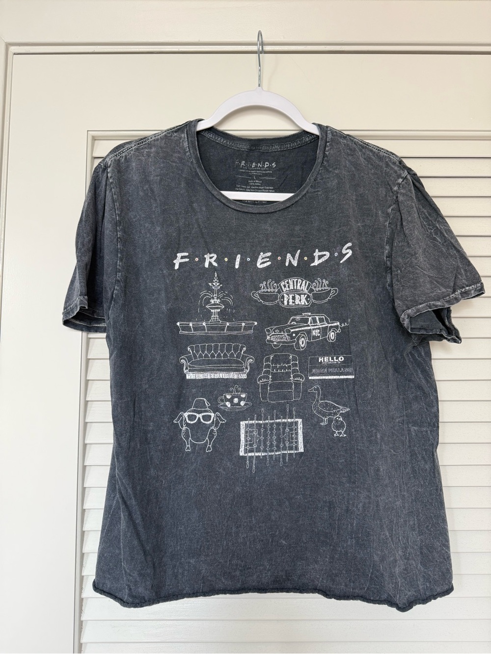 FRIENDS Black Washed Short Sleeve Graphic Tee